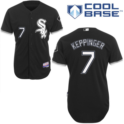 Jeff Keppinger #7 Youth Baseball Jersey-Chicago White Sox Authentic Alternate Home Black Cool Base MLB Jersey